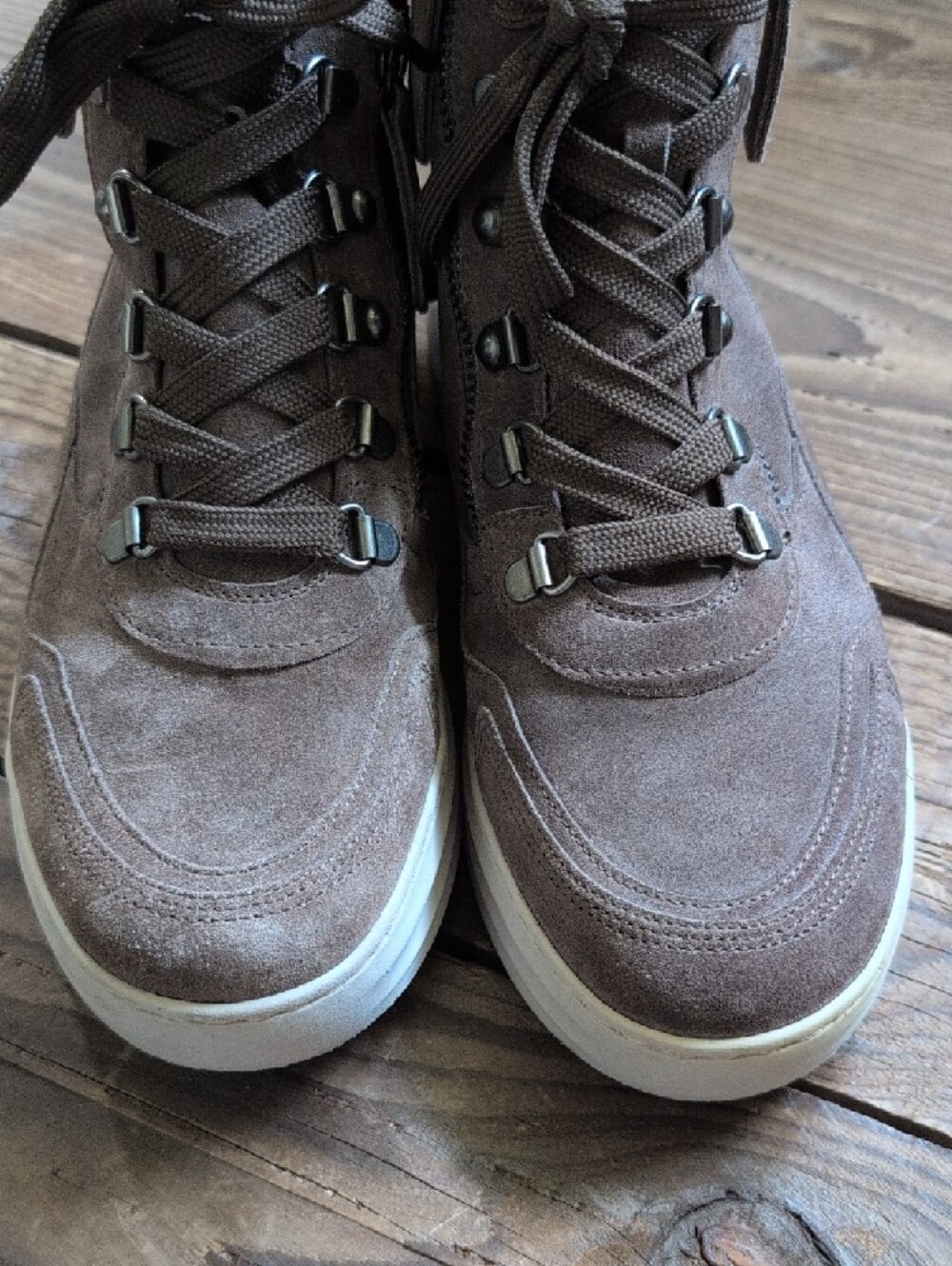 Gabor Brown Suede High-Top Sneakers 7 - Picture 7 of 8